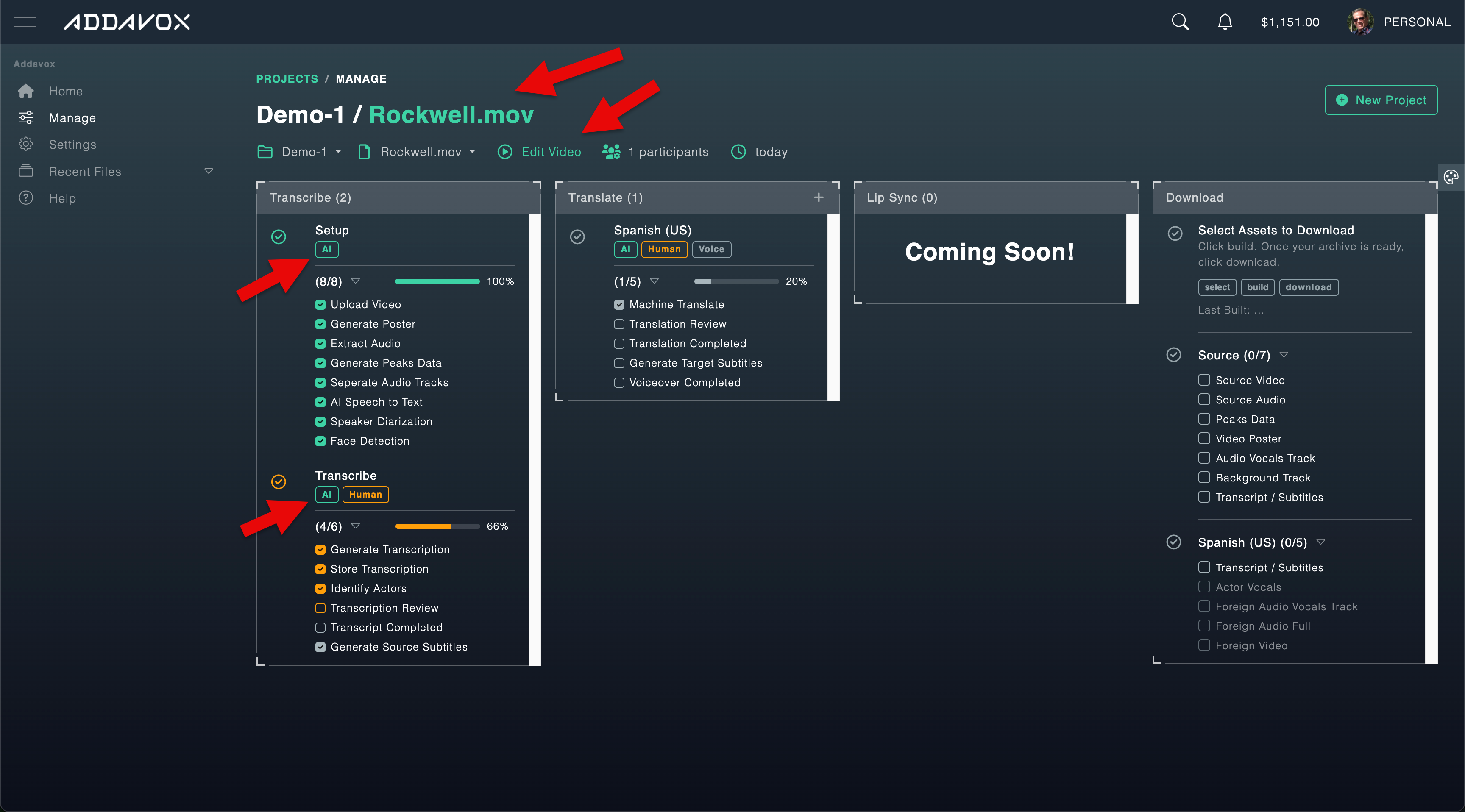 Processing Screen