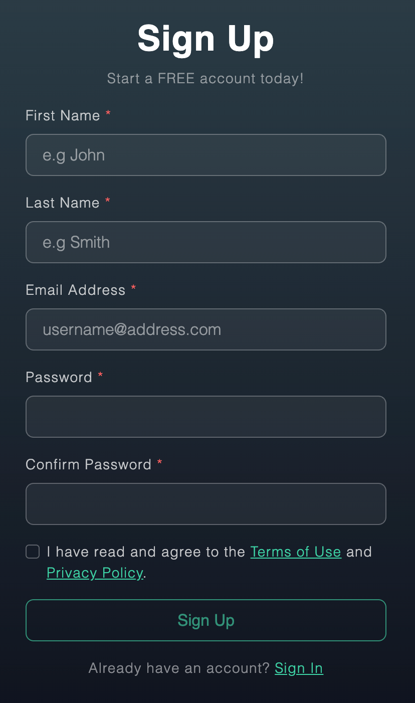Sign Up Form